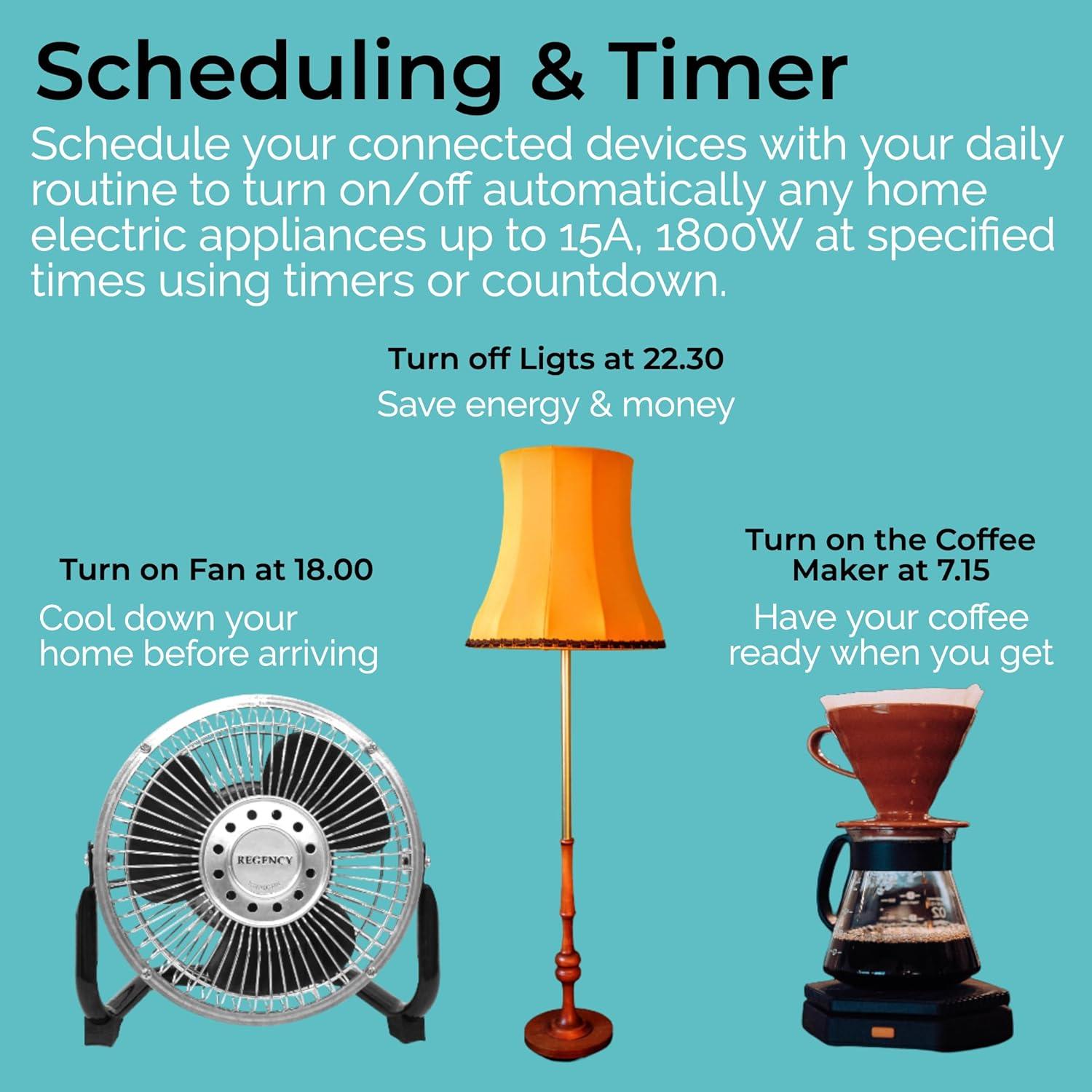 Enchufe Inteligente Adarii ASP777 15A 1800W Wi-Fi 2.4GHz