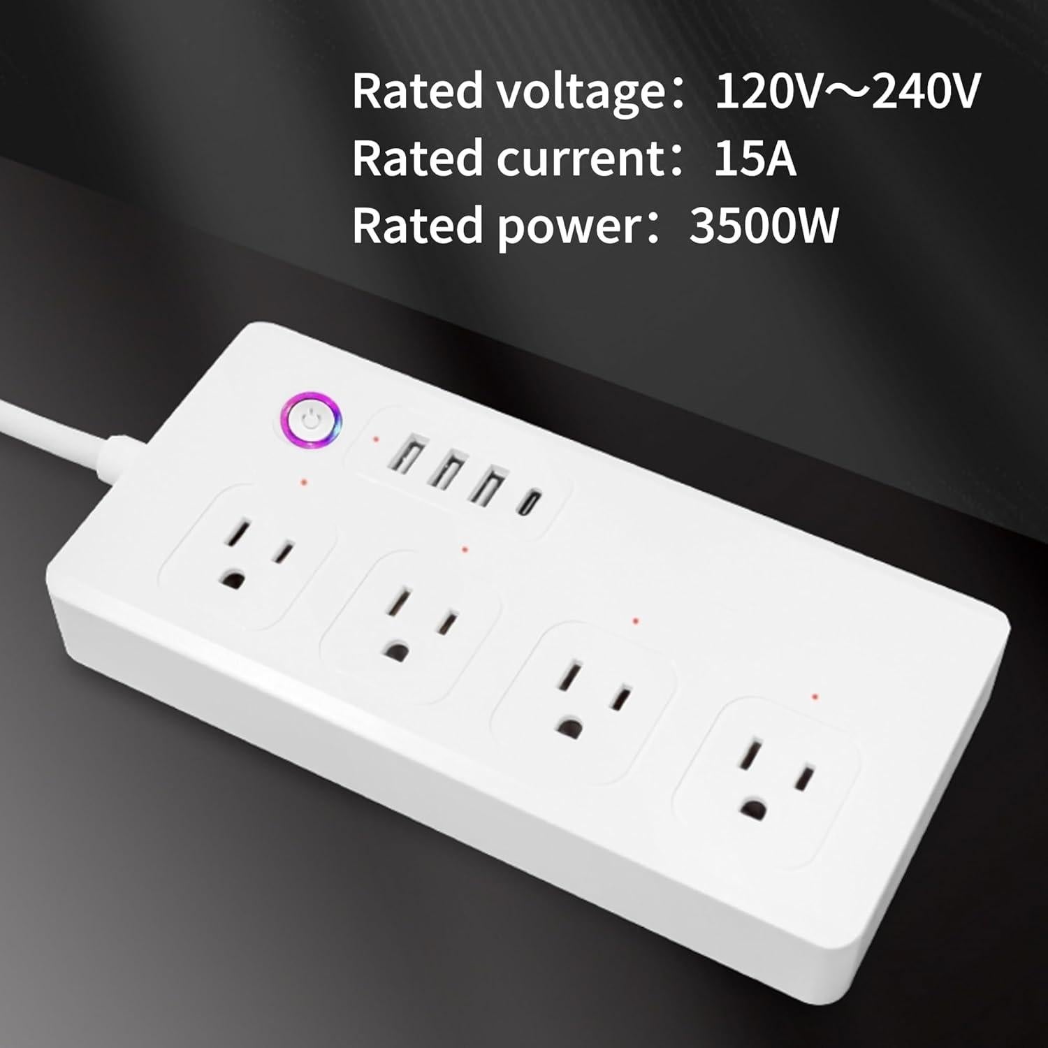 Regleta WiFi inteligente UseeLink con 4 enchufes y 4 USB