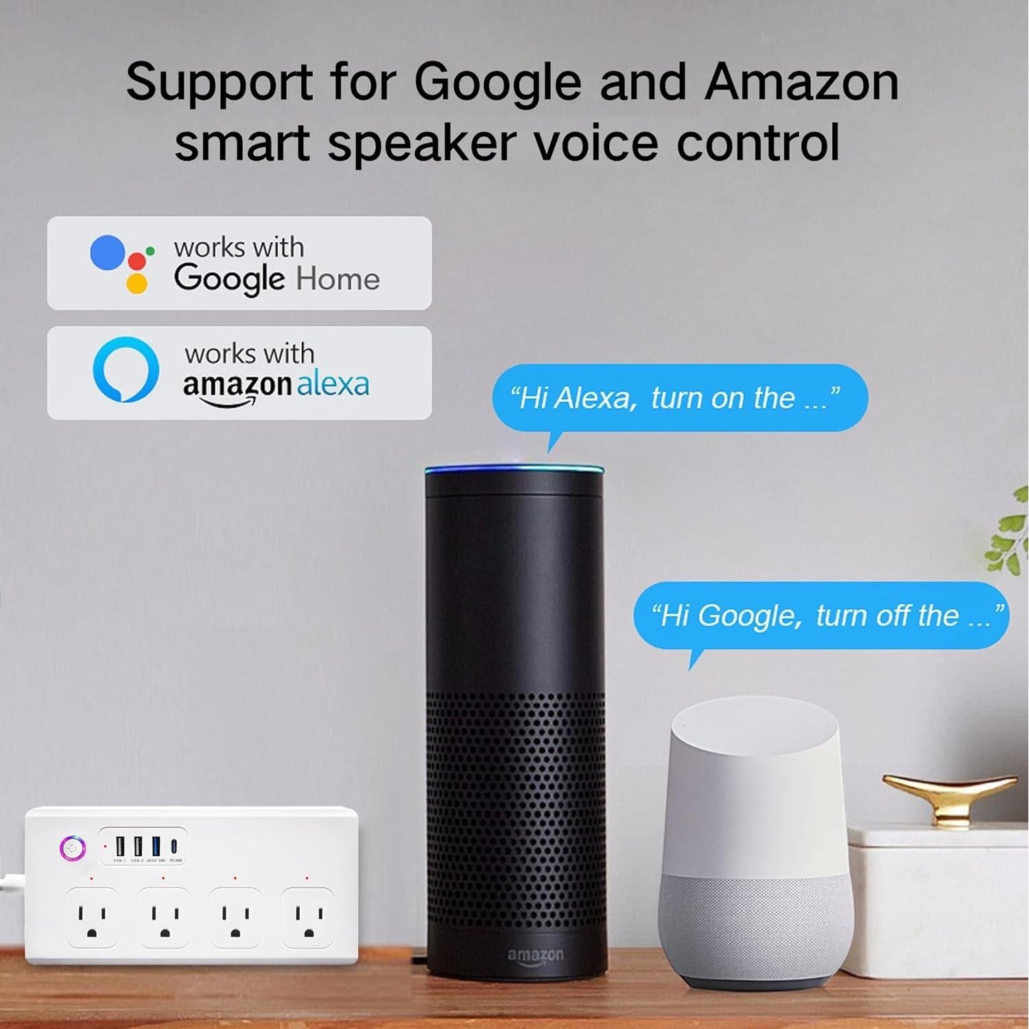 Regleta WiFi inteligente UseeLink con 4 enchufes y 4 USB