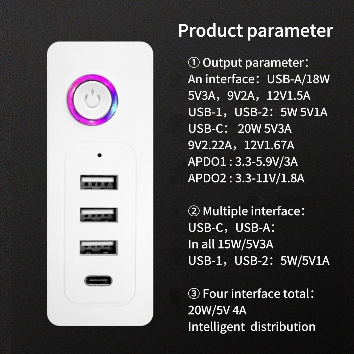 Regleta WiFi inteligente UseeLink con 4 enchufes y 4 USB