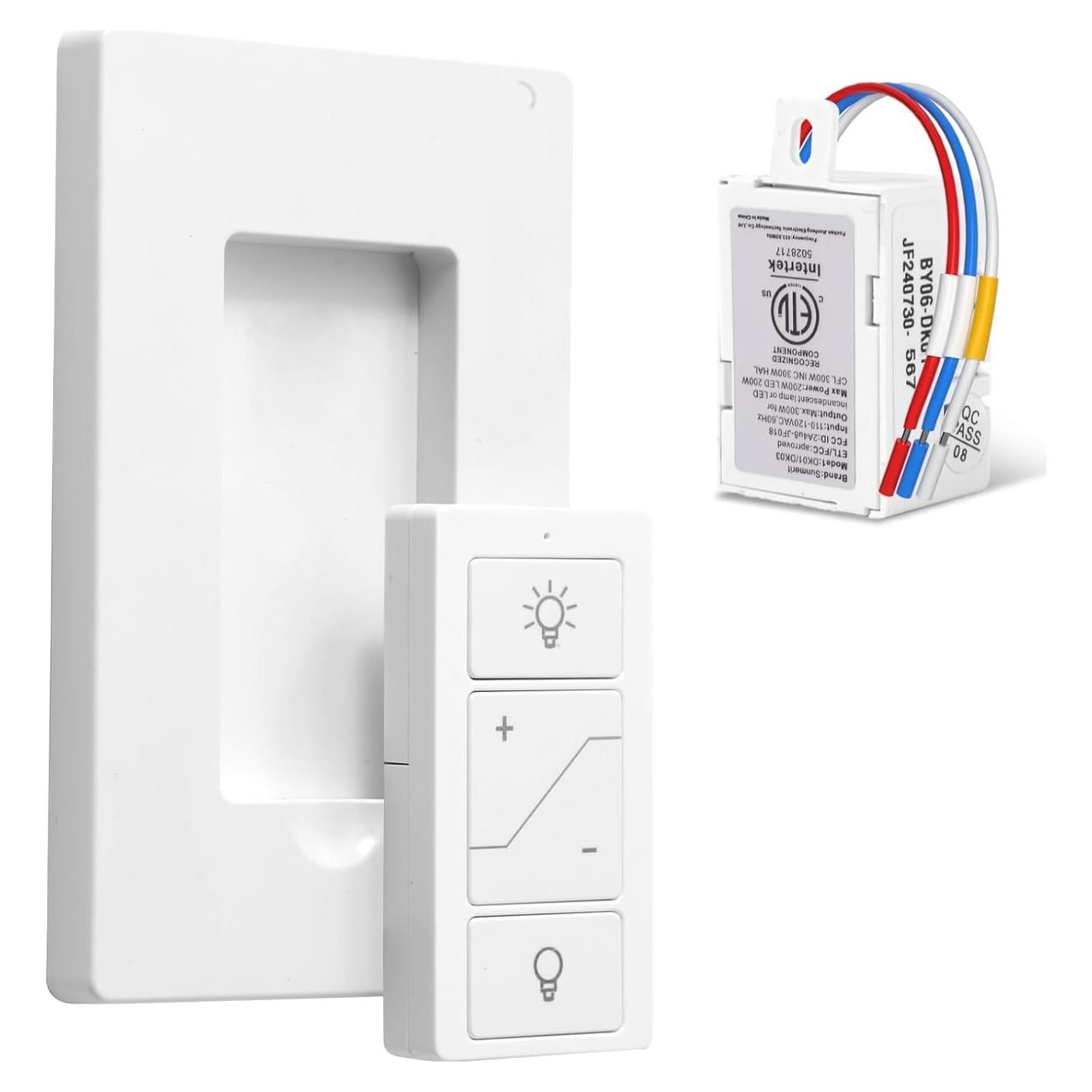Interruptor Regulador Inalámbrico Sunmerit SQ-Dimmer-TDQ02, 200W LED
