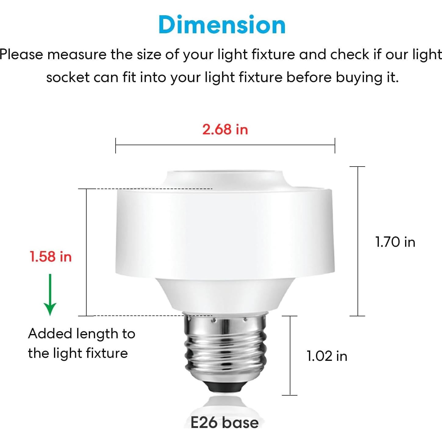 Adaptador Socket Bombilla LED Inteligente LoraTap E26 30W