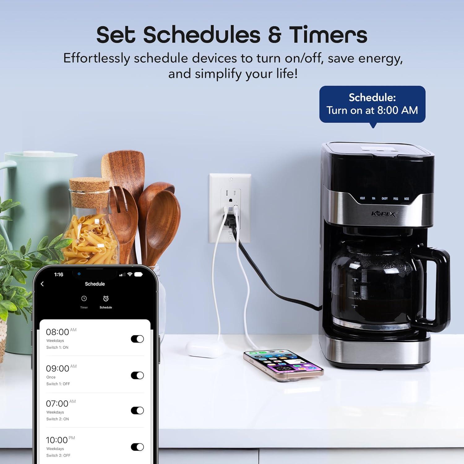 Enchufe Inteligente Geeni Current con 2 Puertos USB-C y USB-A