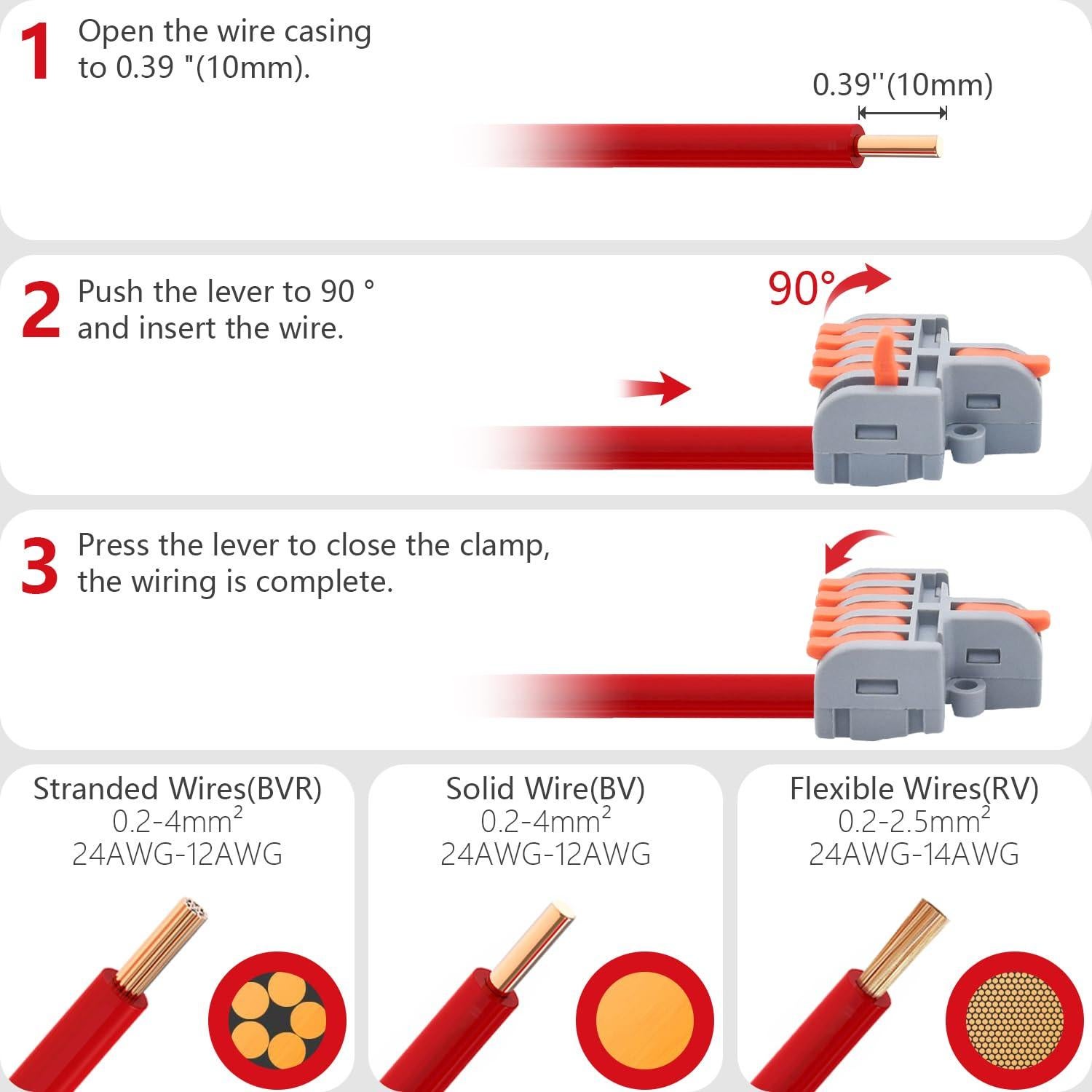 Kit de Conectores Eléctricos XALXMAW 32 Pcs 24-12 AWG
