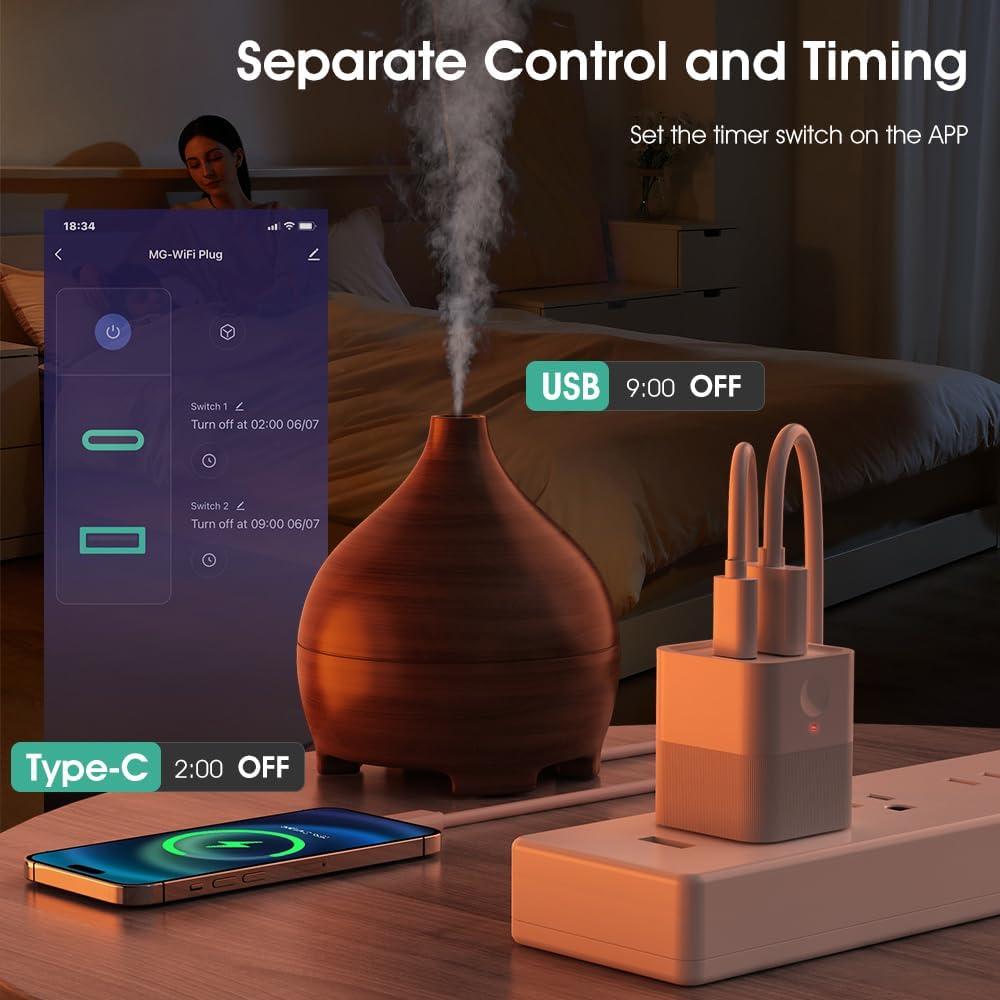 Adaptador WiFi USB Tipo C Tuya, Control Remoto 5V, Compatible Alexa