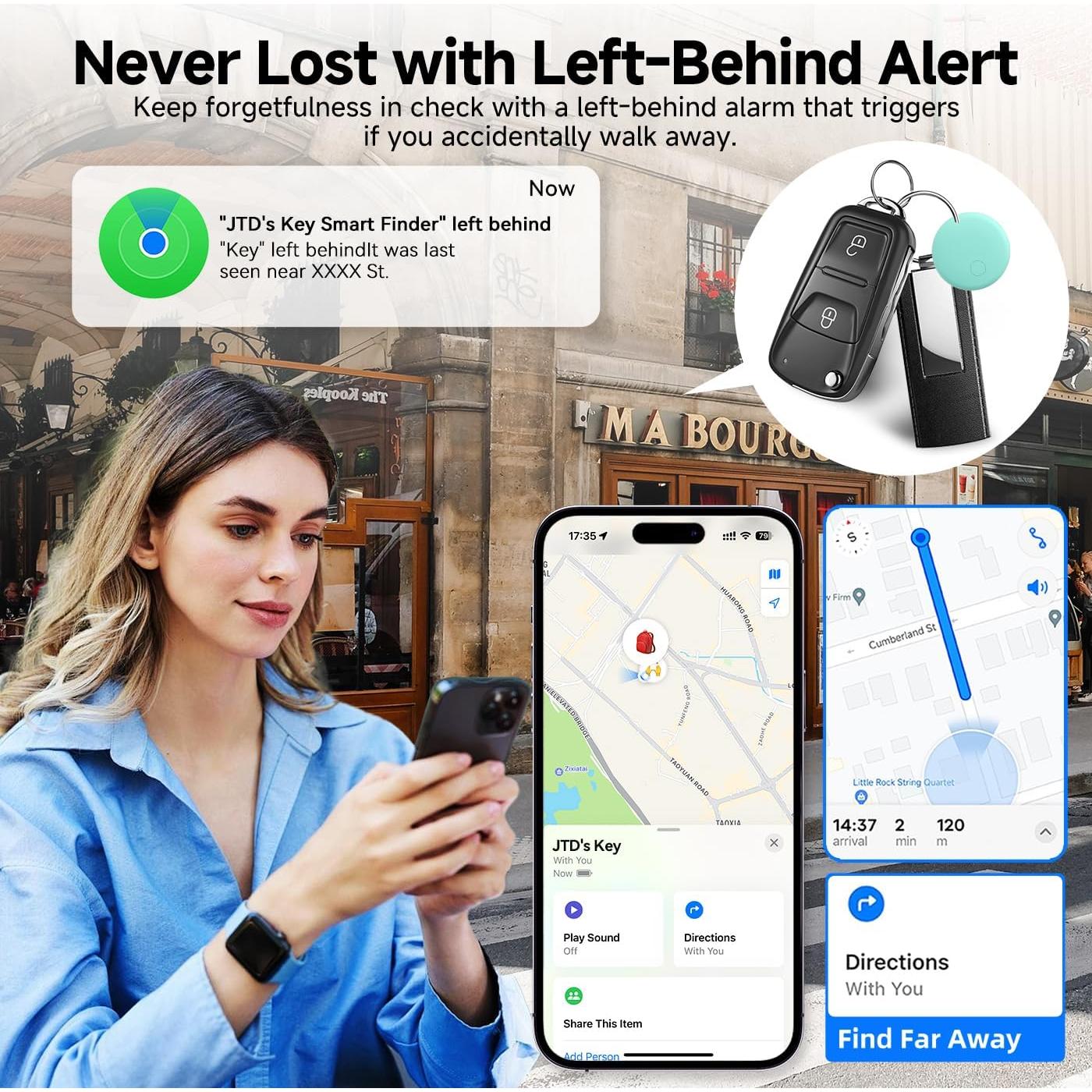 Rastreador JTD Find My IP68 para Llaves y Artículos - 4pcs