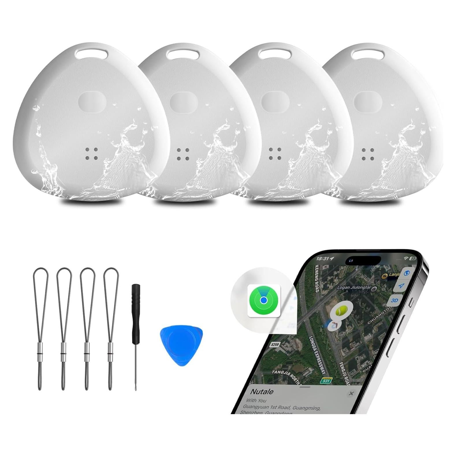 Rastreador Bluetooth Nutale F17X 4 Paquetes Blancos