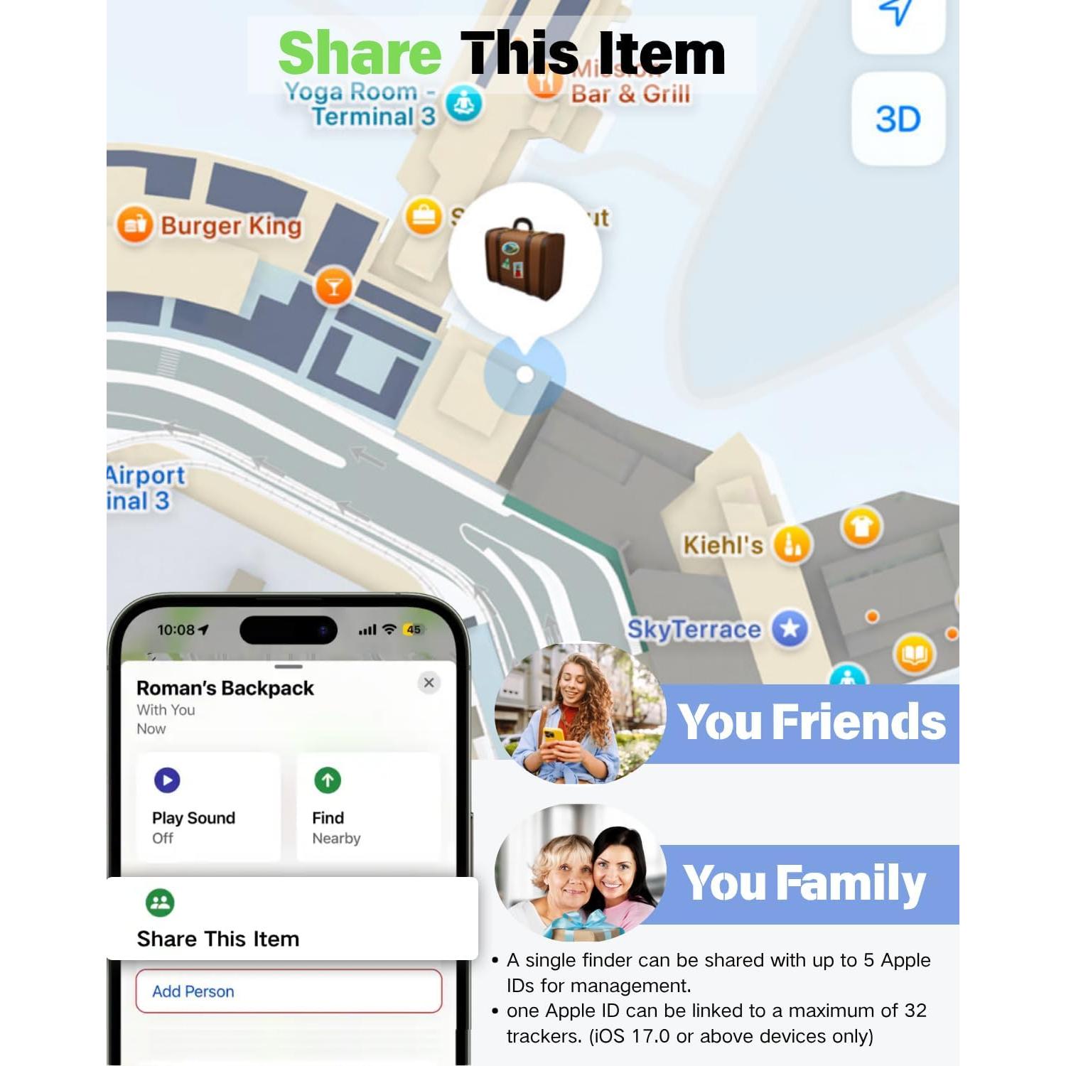 Rastreador Bluetooth Nutale F17X 4 Paquetes Blancos