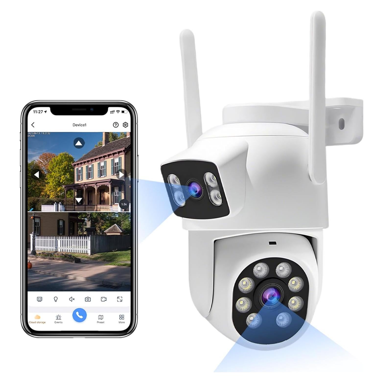 Cámara de Seguridad Inalámbrica GUDFIDIO Doble Lente 2K HD