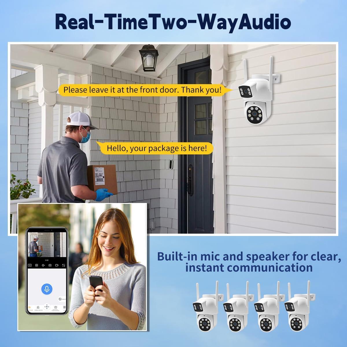 Cámara de Seguridad Inalámbrica GUDFIDIO Doble Lente 2K HD