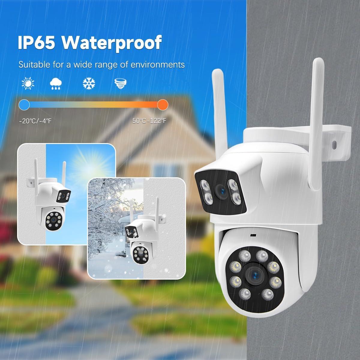 Cámara de Seguridad Inalámbrica GUDFIDIO Doble Lente 2K HD