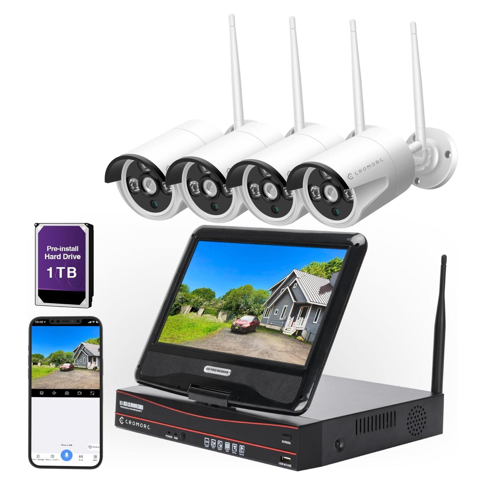 Sistema de Cámara de Seguridad Inalámbrica Cromorc 10CH 5MP