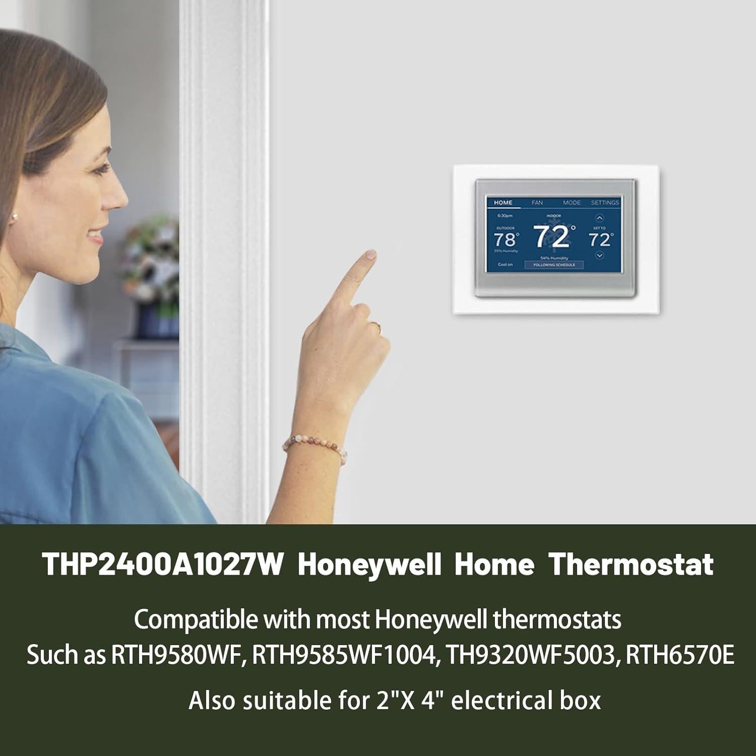 Placa de Pared para Termostato Honeywell THP2400A1027W Blanca