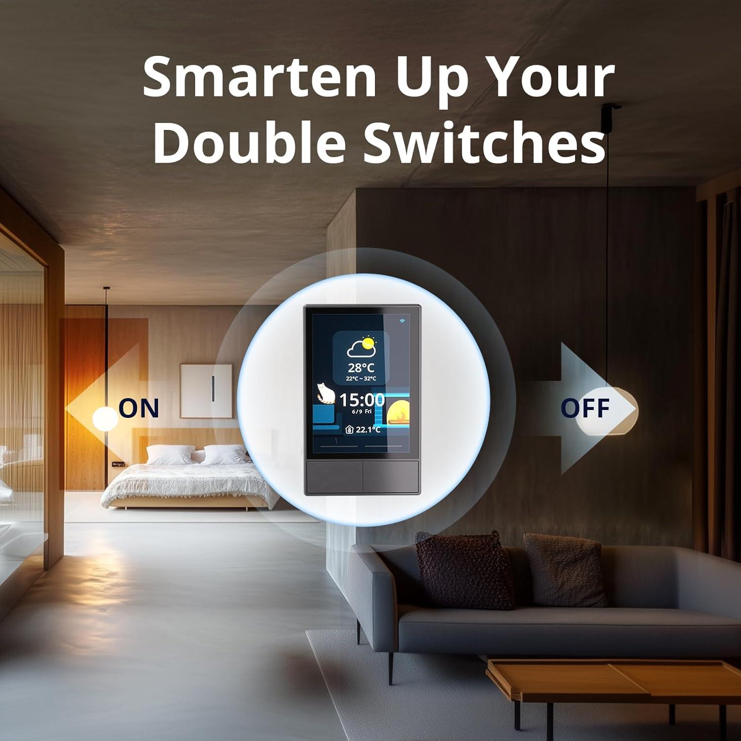 Interruptor Inteligente SONOFF NSPanel 240V Táctil Negro