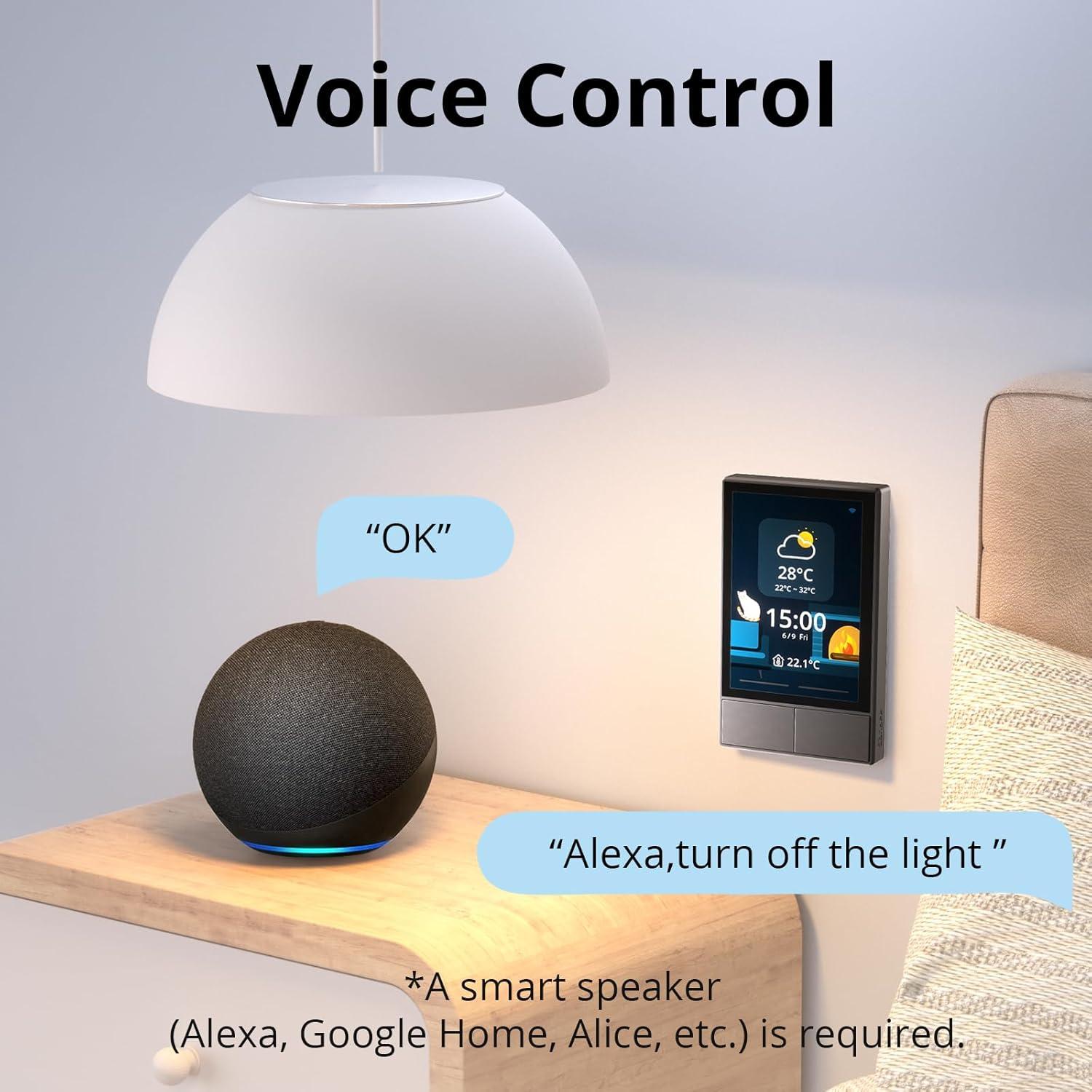 Interruptor Inteligente SONOFF NSPanel 240V Táctil Negro