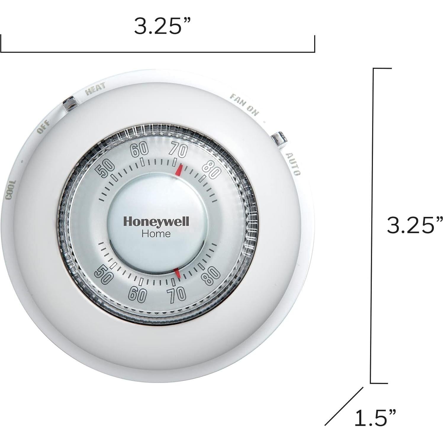 Termostato Manual No Programable Honeywell CT87 Redondo Blanco