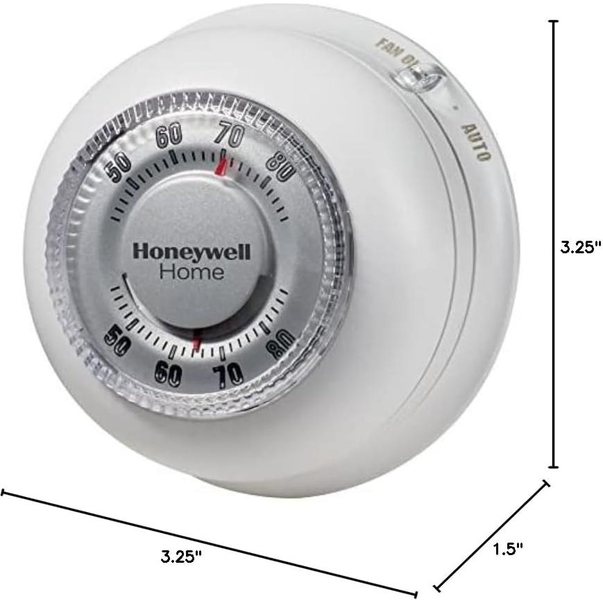 Termostato Manual No Programable Honeywell CT87 Redondo Blanco