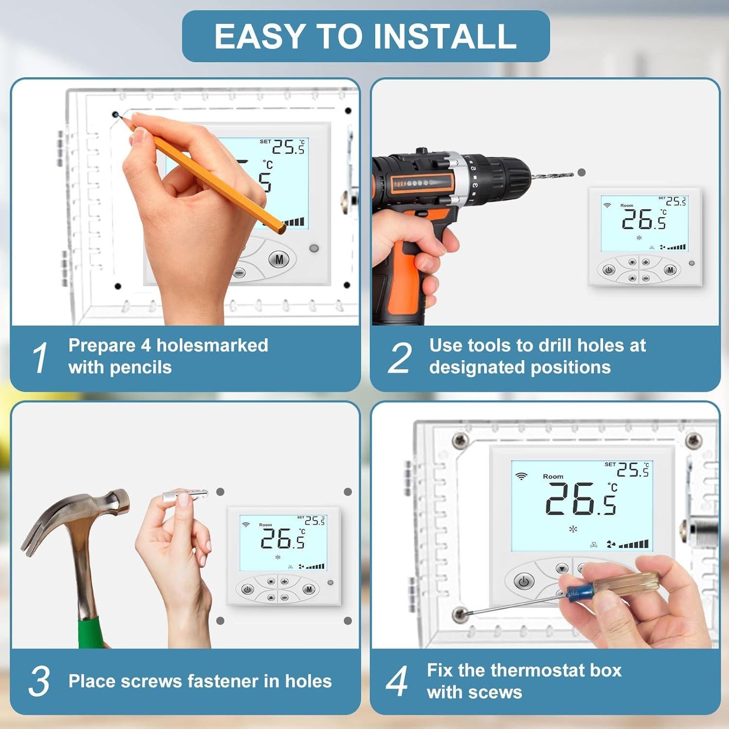 Caja de bloqueo para termostato Ravct Ys-2, 12.2x15.2 cm, con llave