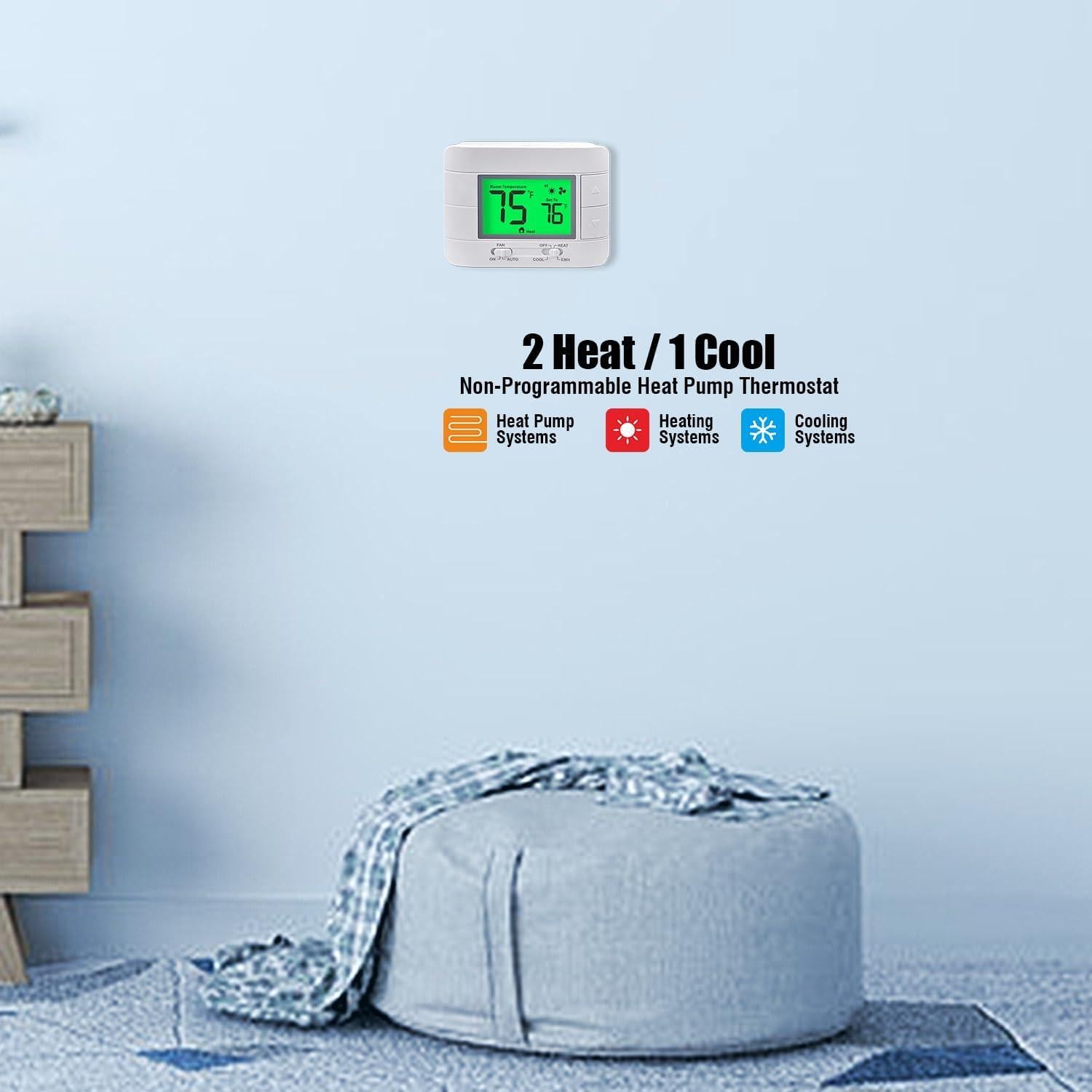 Termostato Garystat Bomba de Calor No Programable 24V