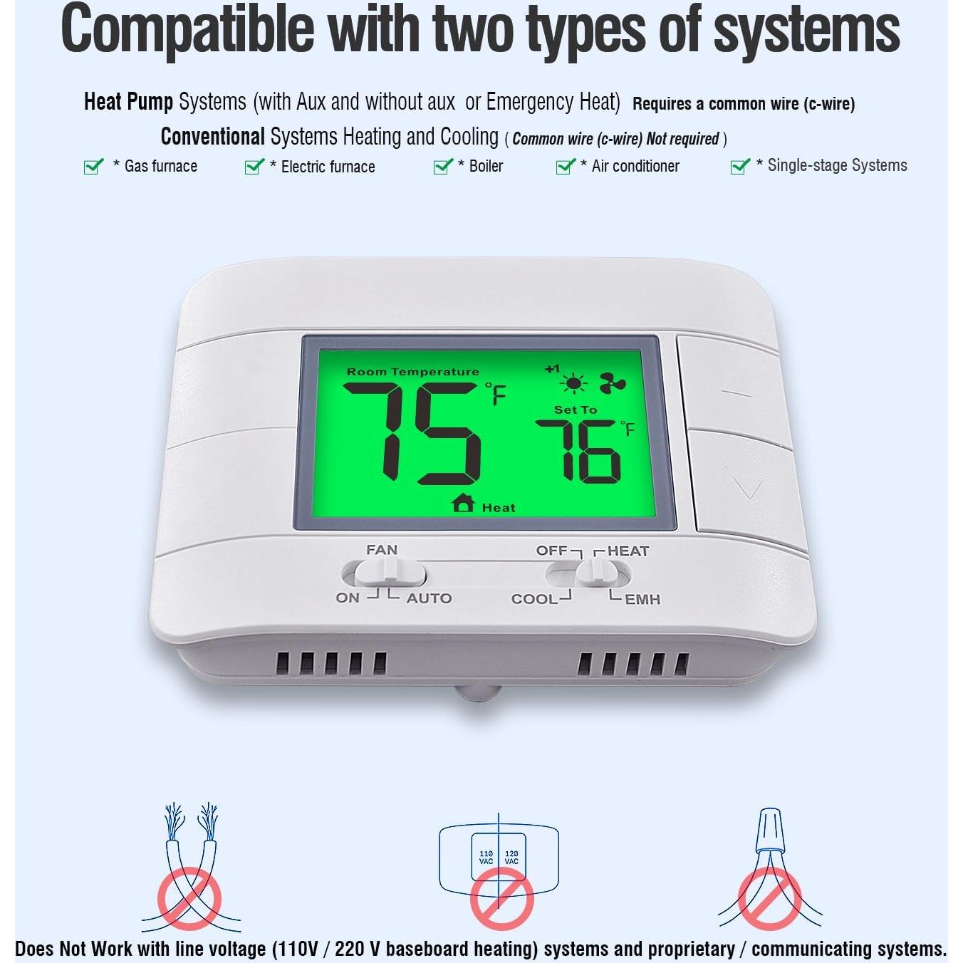 Termostato Garystat Bomba de Calor No Programable 24V