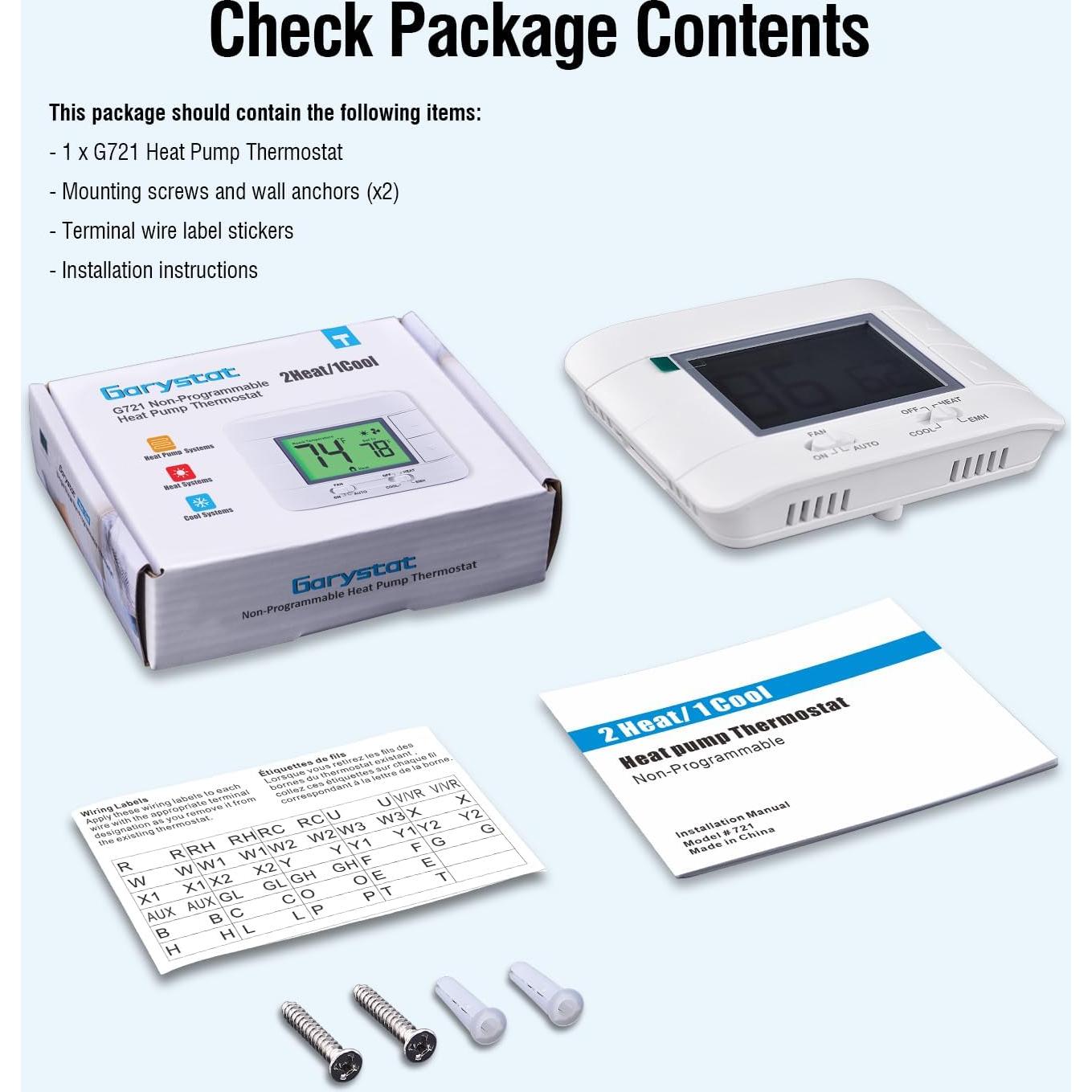 Termostato Garystat Bomba de Calor No Programable 24V