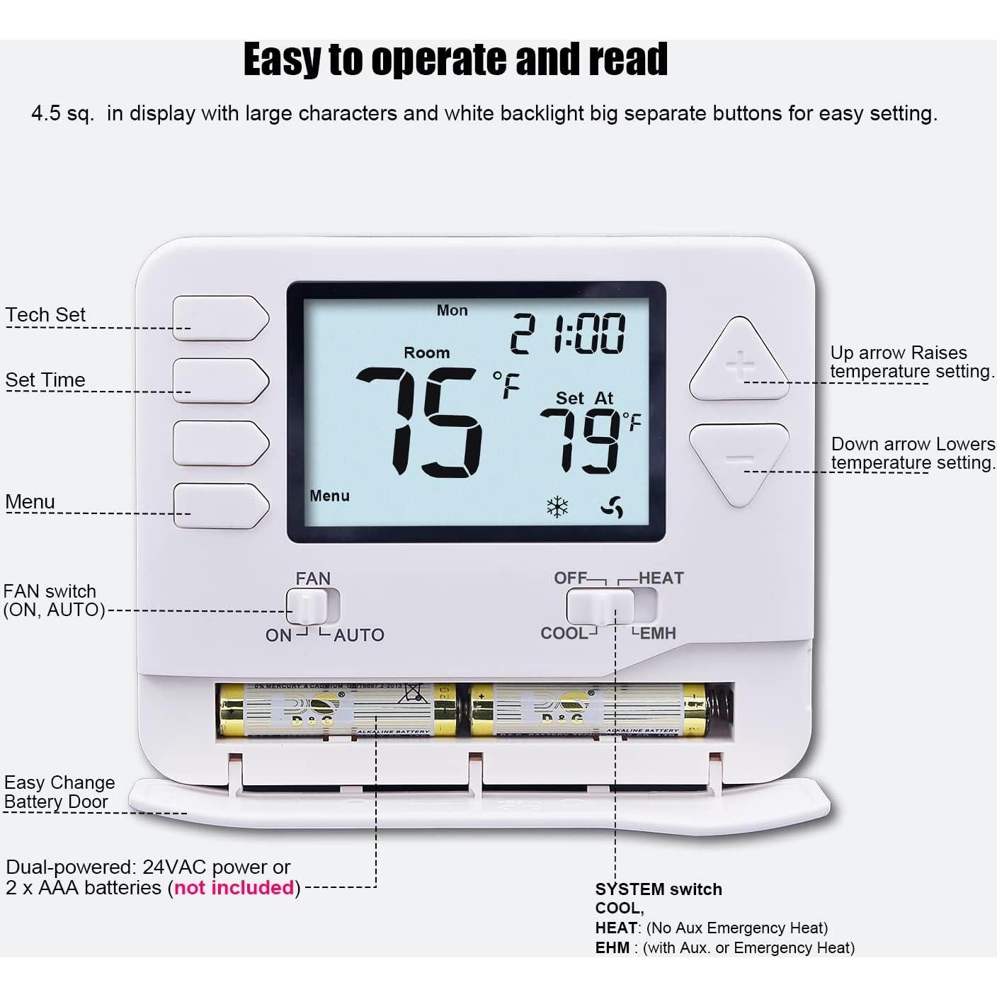 Termostato Heagstat H721 No Programable 2 Calefacciones 1 Refrigeración
