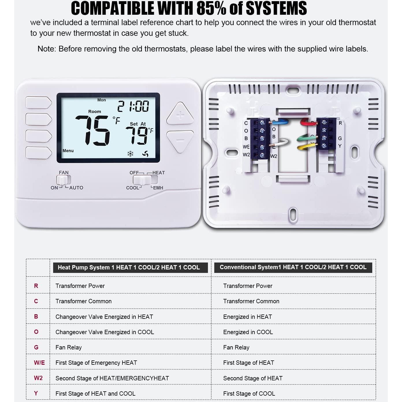 Termostato Heagstat H721 No Programable 2 Calefacciones 1 Refrigeración