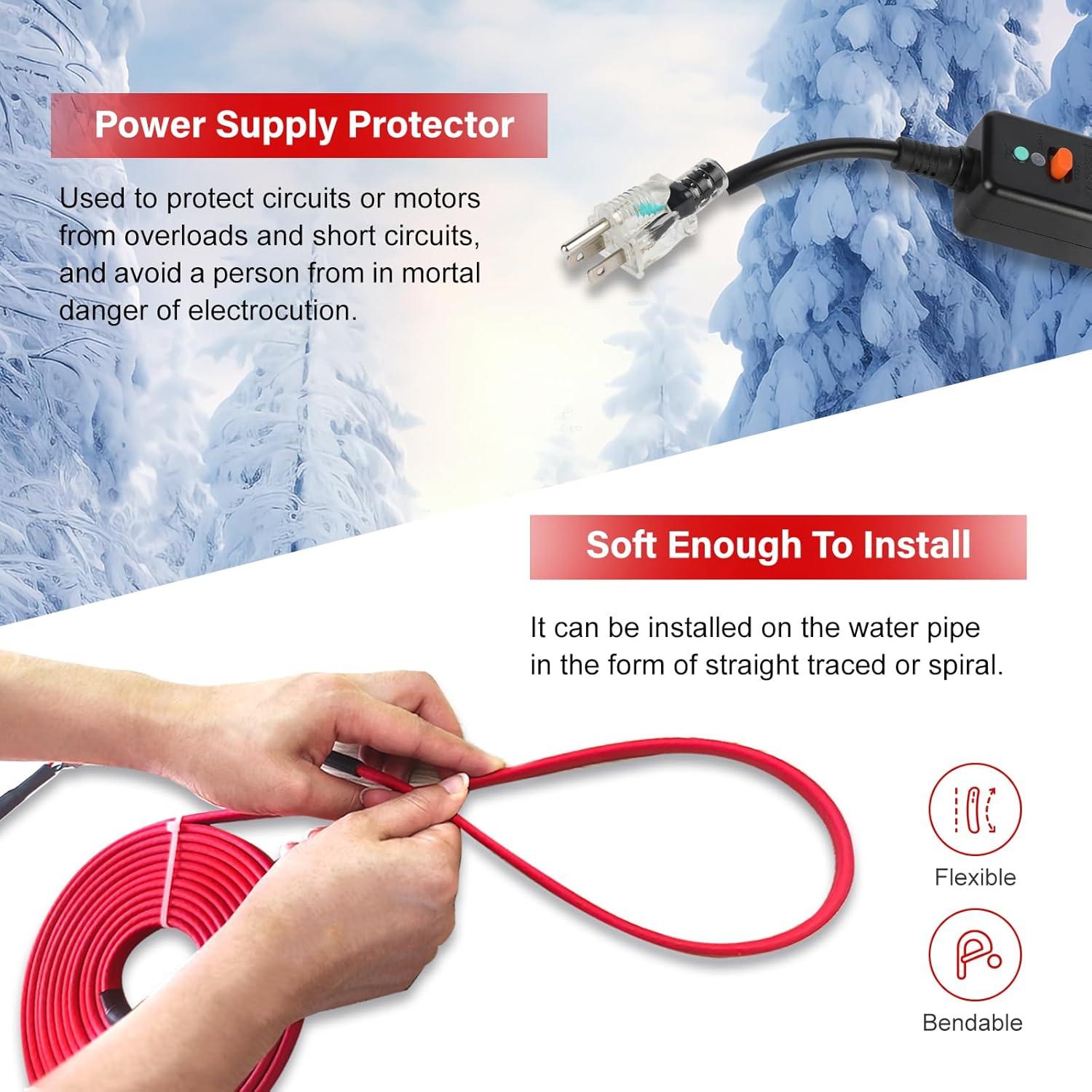 Cinta Térmica OEBLD 6FT para Tuberías de Agua - Protección Congelamiento