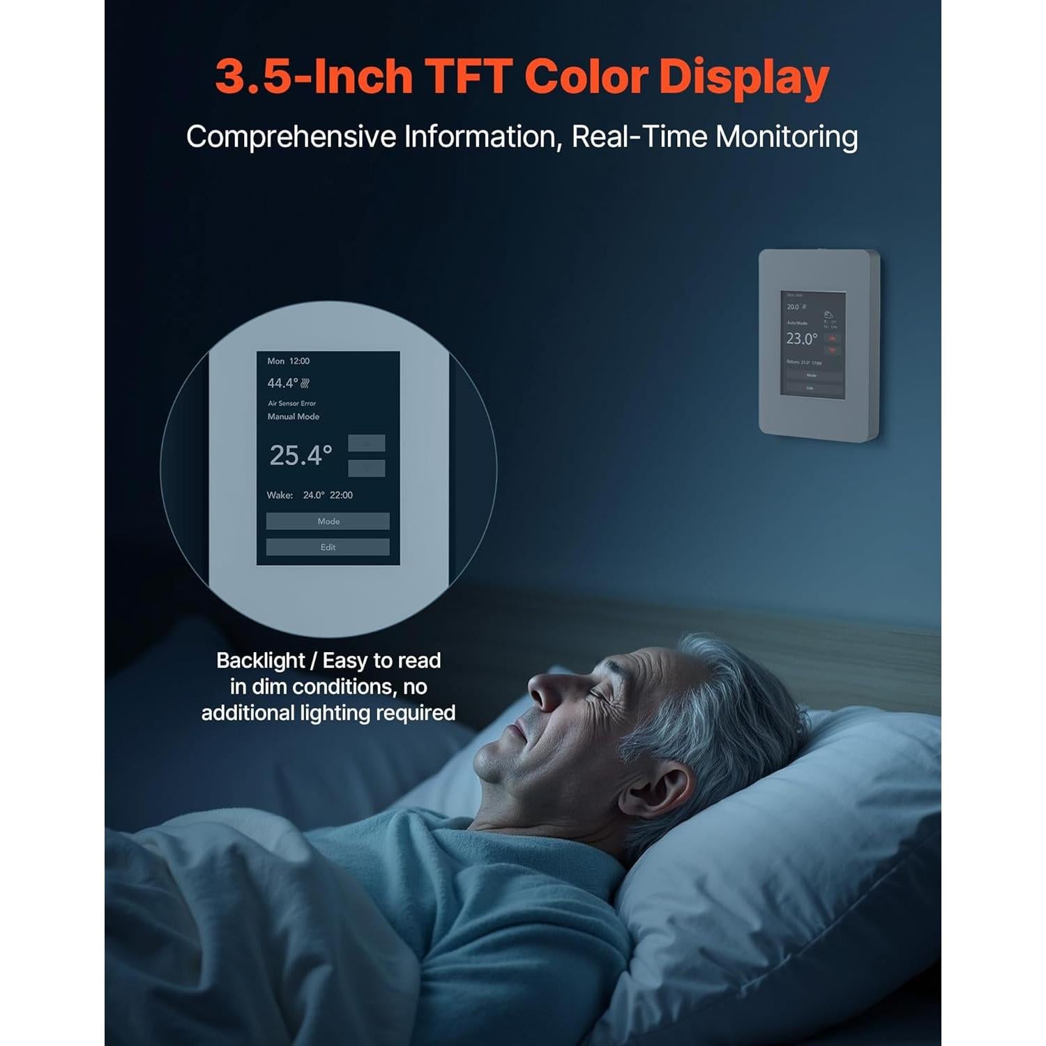 Termostato Programable 7 Días VEVOR para Calefacción Radiante