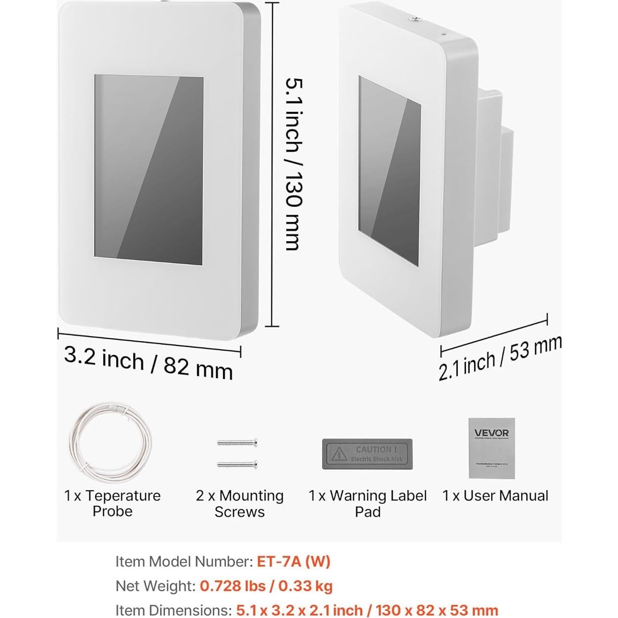 Termostato Programable 7 Días VEVOR para Calefacción Radiante