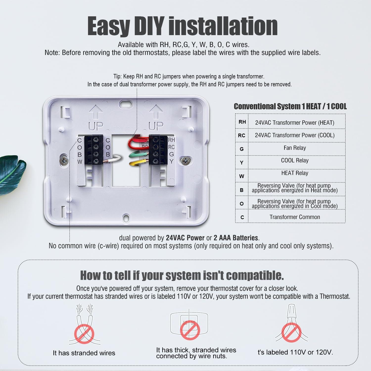 Termostato No Programable Aowel 1 Calor 1 Frío Digital