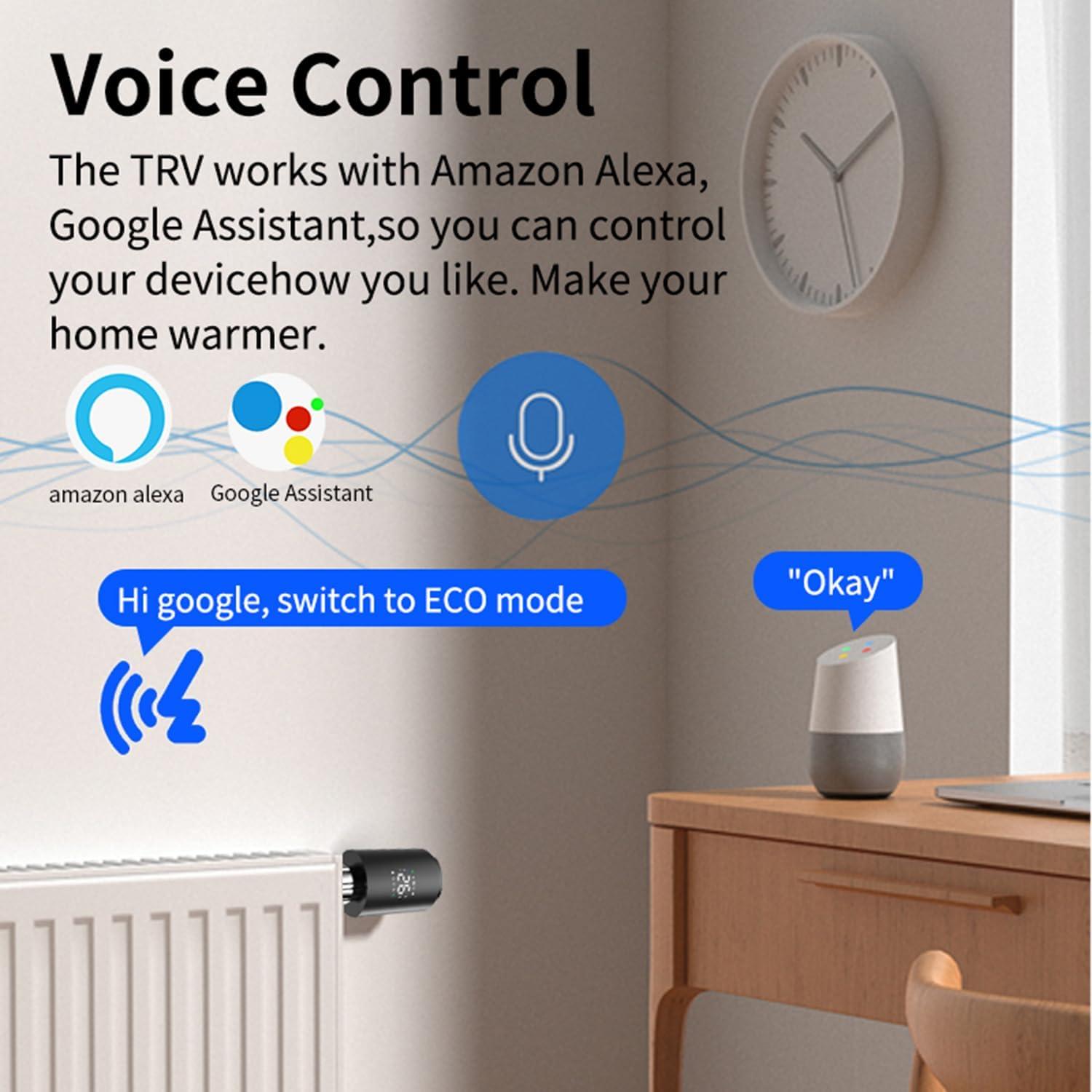 Válvula Termostática Inteligente SENCKIT Zigbee Negro