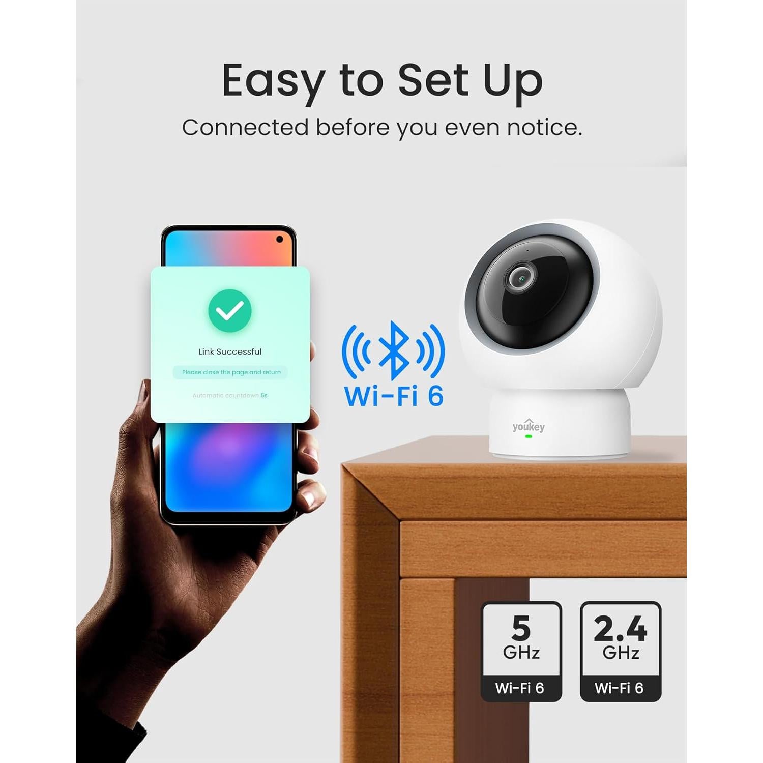 Cámara de Seguridad Interior Youkey P310 2.5K WiFi 6 con IA