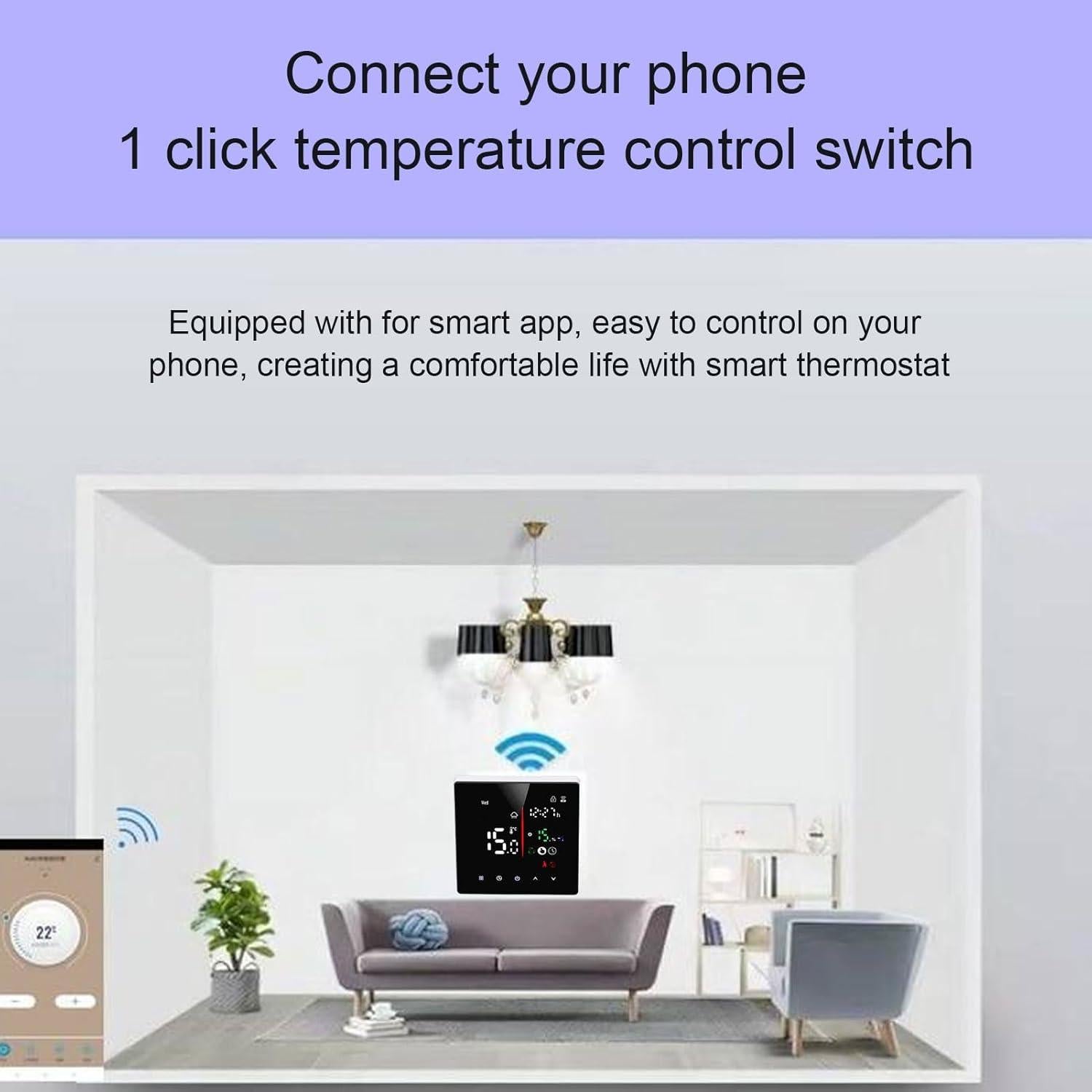 Termostato Digital Inteligente Genérico 240V Control APP LED
