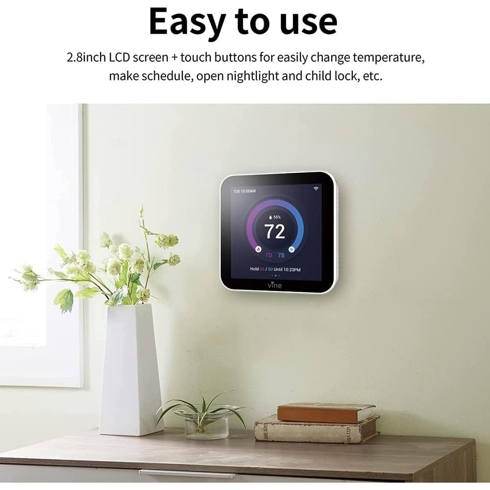 Termostato Inteligente Wi-Fi Vine TJ-560 Pantalla Táctil 10.16 cm