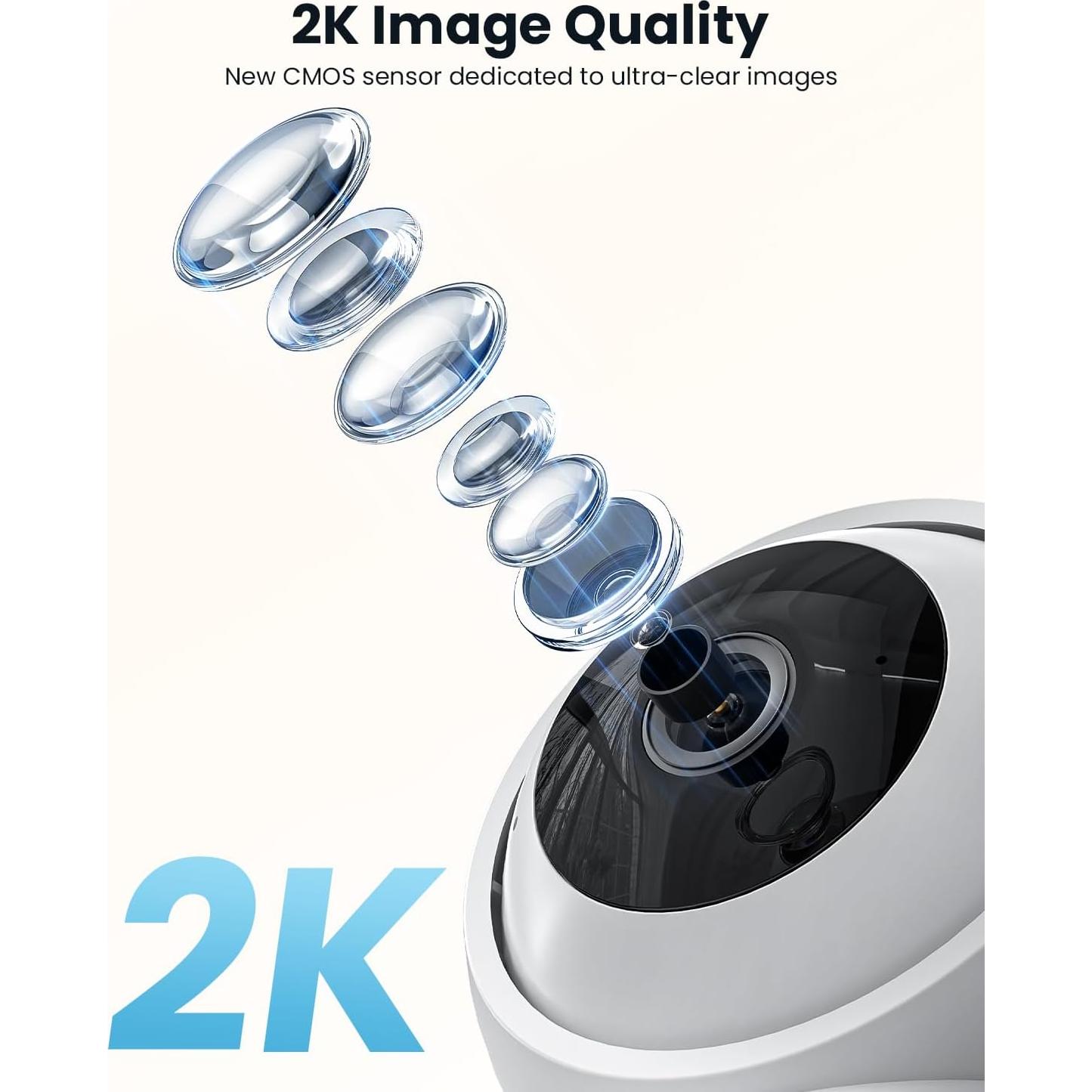 Cámara de Seguridad Interior ieGeek 2K 3MP WiFi con Alexa