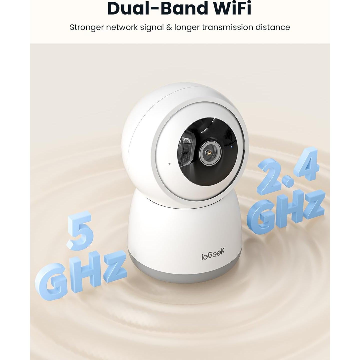 Cámara de Seguridad Interior ieGeek 2K 3MP WiFi con Alexa