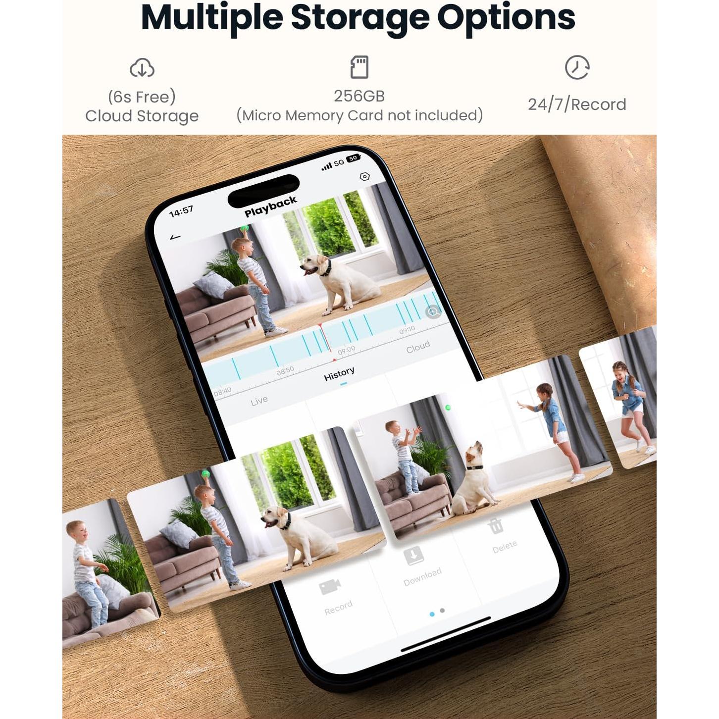 Cámara de Seguridad Interior ieGeek 2K 3MP WiFi con Alexa