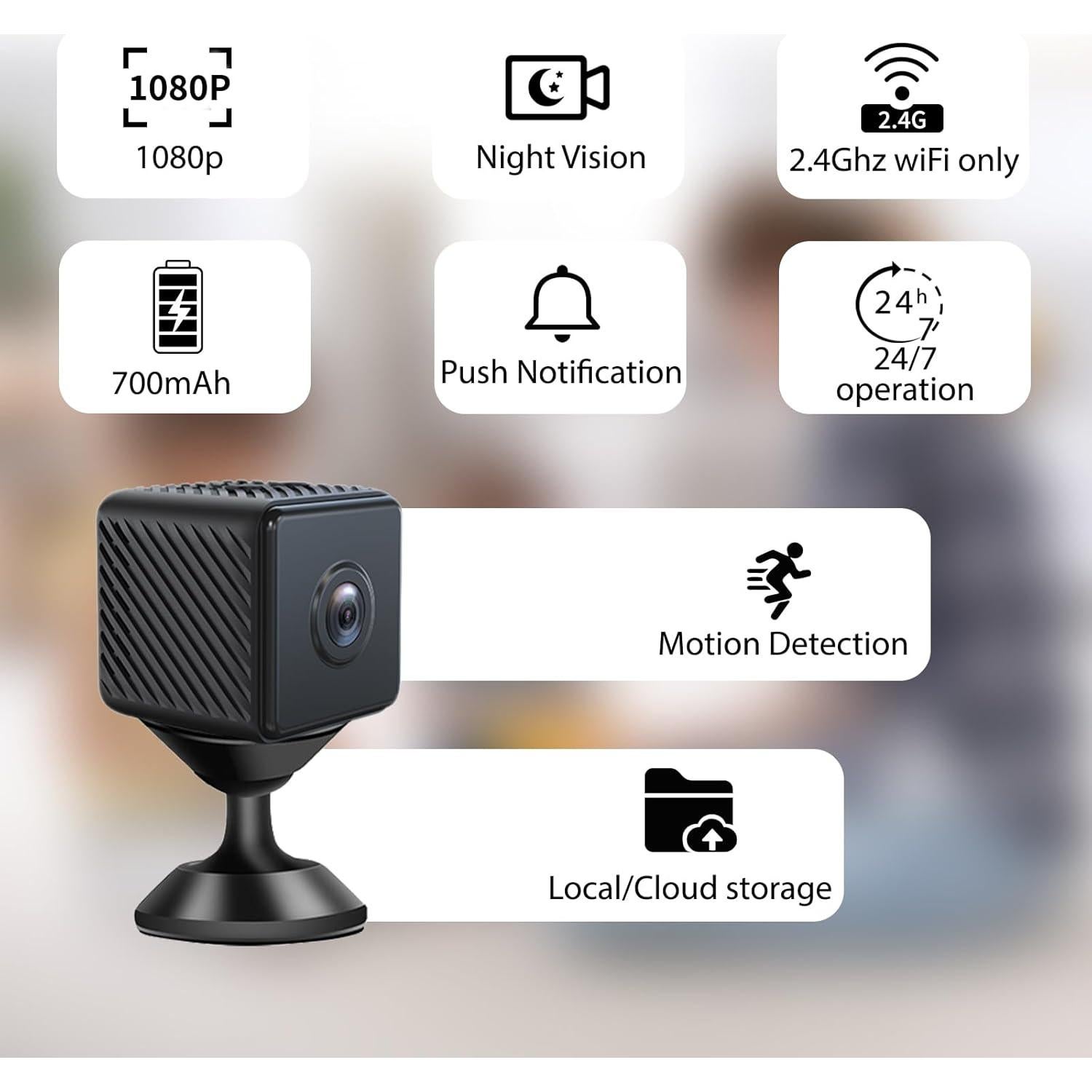 Cámara de Seguridad Inalámbrica LMQPT HD 1080P con AI