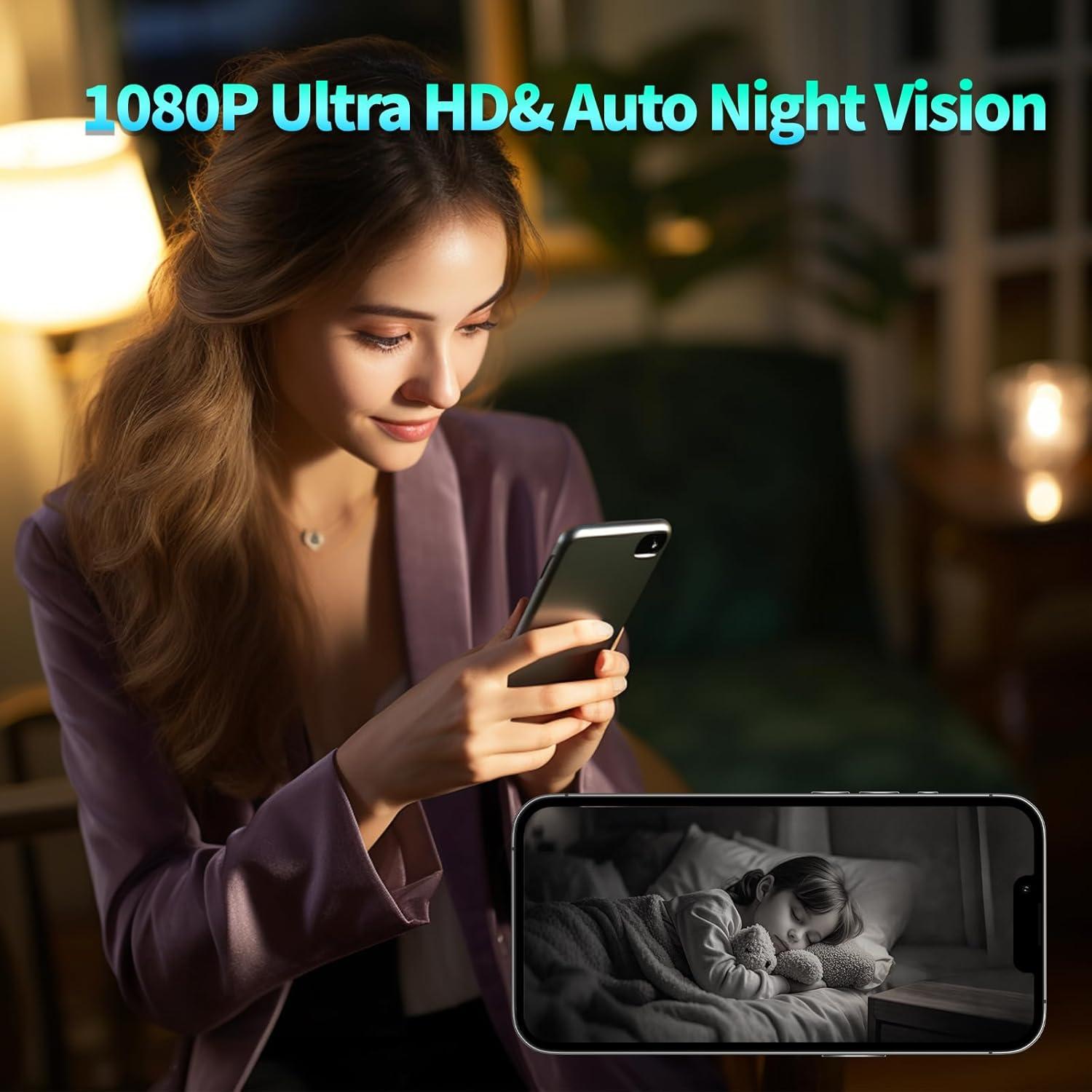 Cámara de Seguridad Inalámbrica LMQPT HD 1080P con AI