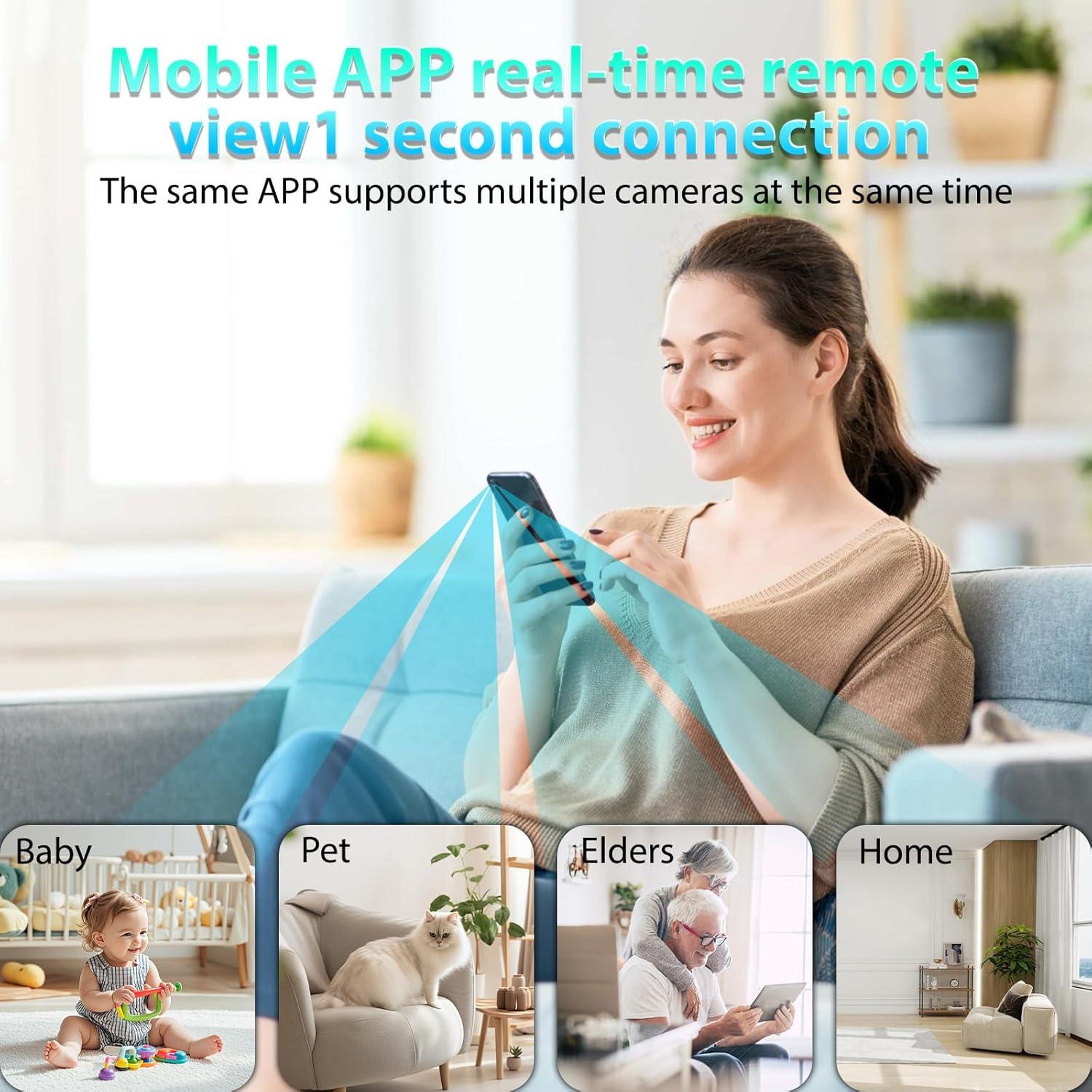 Cámara de Seguridad Inalámbrica LMQPT HD 1080P con AI