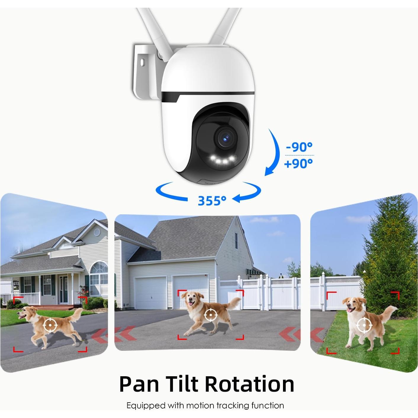 Cámara de Seguridad WiFi Potegrap 2K HD 24/7 con Alarma AI 911