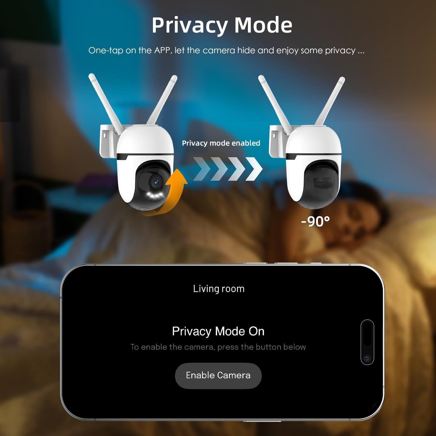 Cámara de Seguridad WiFi Potegrap 2K HD 24/7 con Alarma AI 911