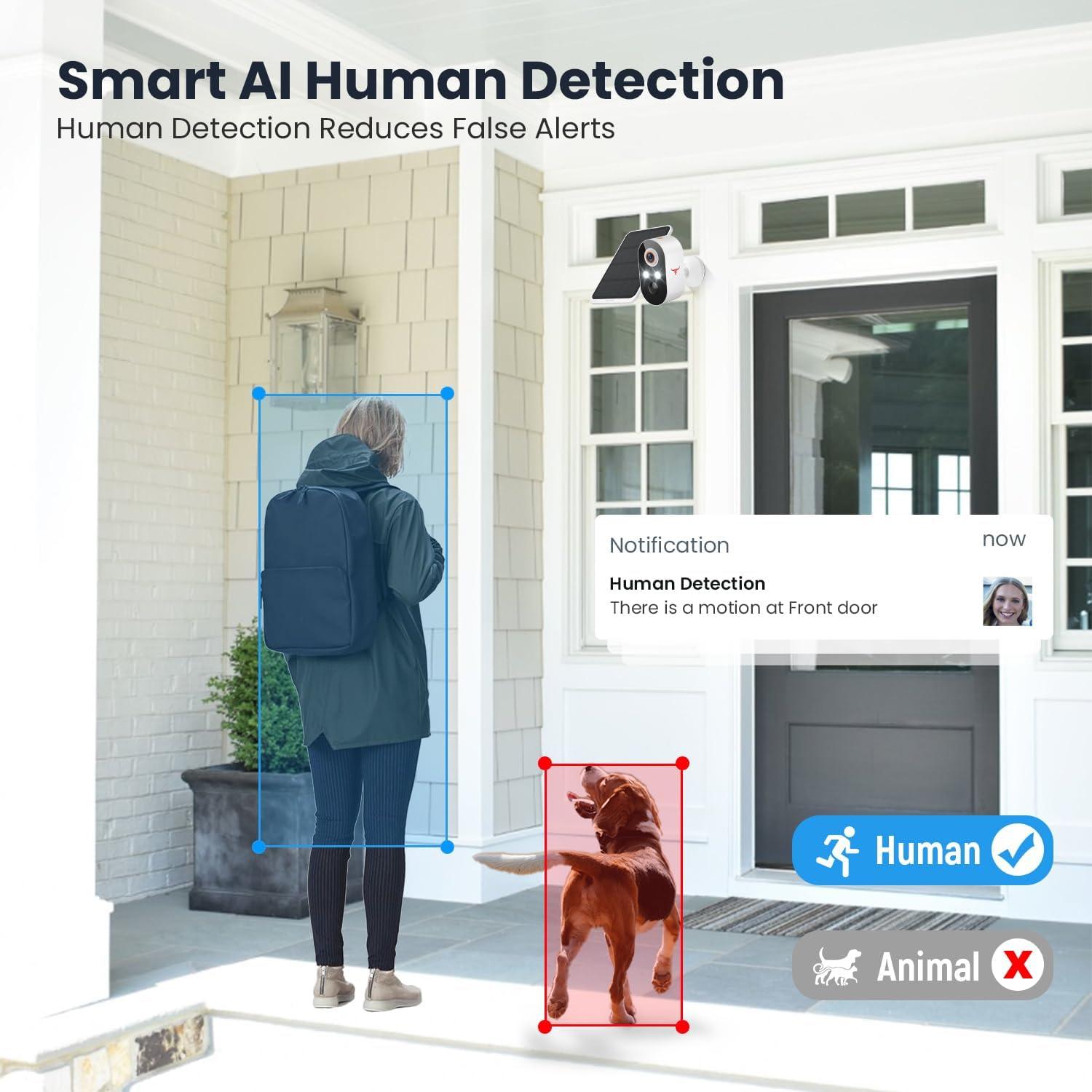 Cámara de Seguridad Inalámbrica 1080p Eken M9 Solar con IA
