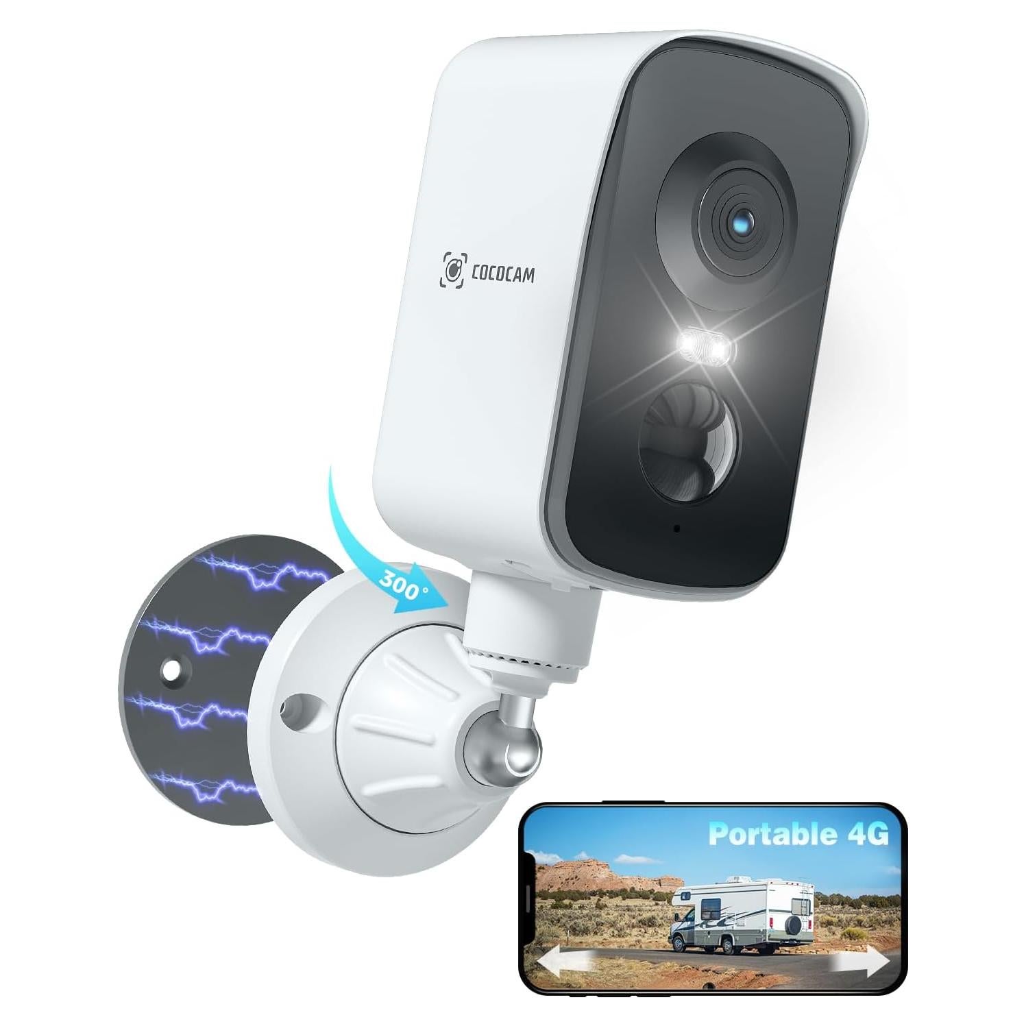 Cámara de Seguridad Inalámbrica COCOCAM 4G 2K Portátil IP66