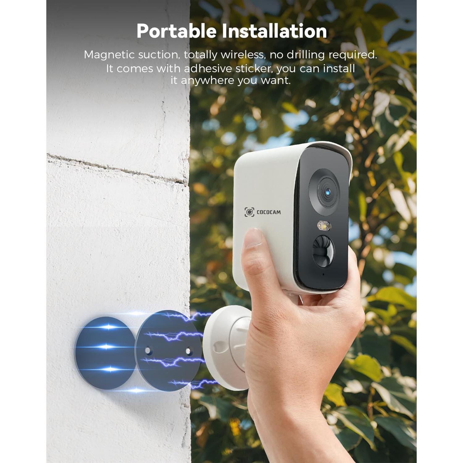 Cámara de Seguridad Inalámbrica COCOCAM 4G 2K Portátil IP66