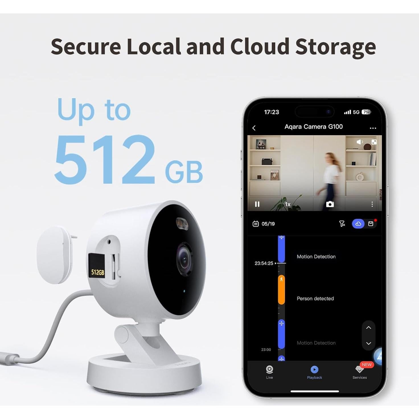 Cámara de Seguridad Aqara G100 2K Wi-Fi 6 IP65 Blanco