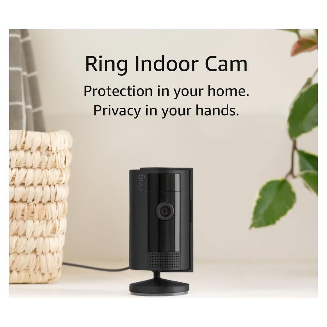 Like-New Ring Indoor Cam (newest model) — Home or business security in 1080p HD video, Black