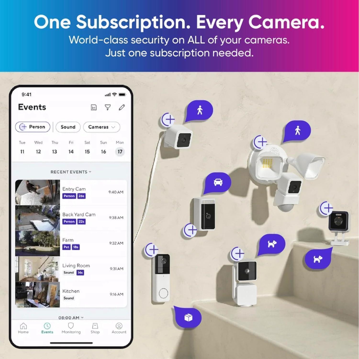 Cámara de Seguridad Wyze Cam v3 Negra 1080p con 128GB SD