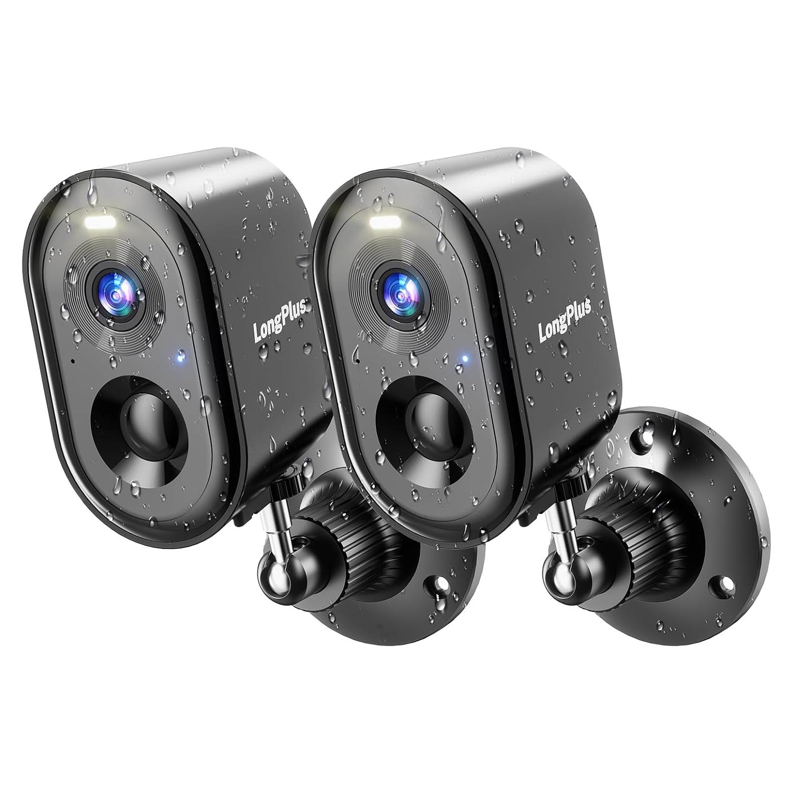 Cámaras de Seguridad Inalámbricas LongPlus 2K con AI - 2Pack